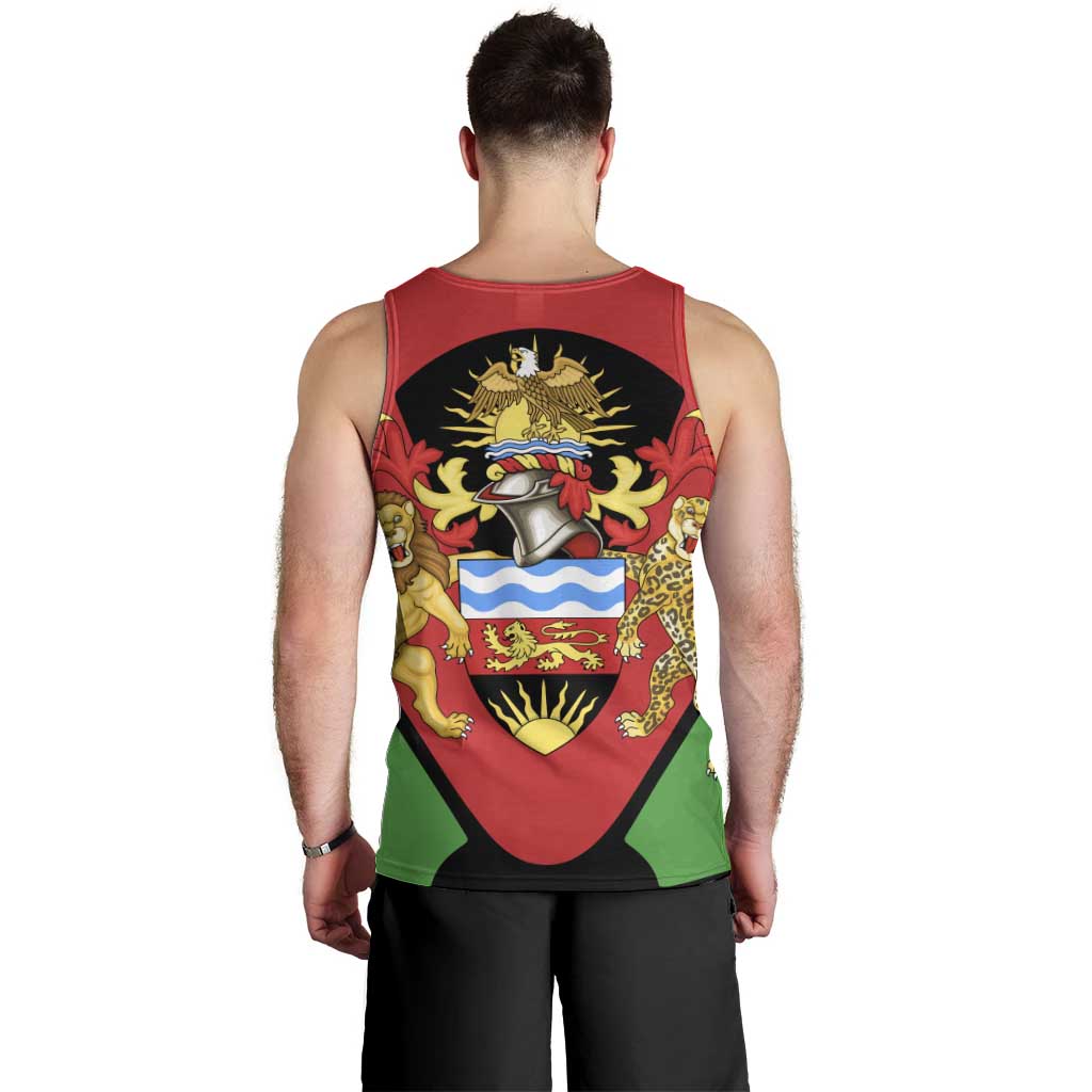 Malawi Flag Men Tank Top Colors Blended with National Emblem - Symbolic Design