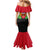 Malawi Flag Mermaid Dress Colors Blended with National Emblem - Symbolic Design