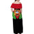 Malawi Flag Off Shoulder Maxi Dress Colors Blended with National Emblem - Symbolic Design