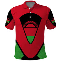 Malawi Flag Polo Shirt Colors Blended with National Emblem - Symbolic Design