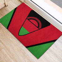 Malawi Flag Rubber Doormat Colors Blended with National Emblem - Symbolic Design