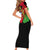 Malawi Flag Short Sleeve Bodycon Dress Colors Blended with National Emblem - Symbolic Design