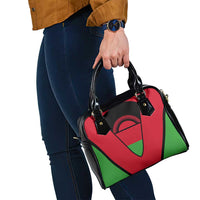 Malawi Flag Shoulder Handbag Colors Blended with National Emblem - Symbolic Design