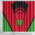 Malawi Flag Shower Curtain Colors Blended with National Emblem - Symbolic Design