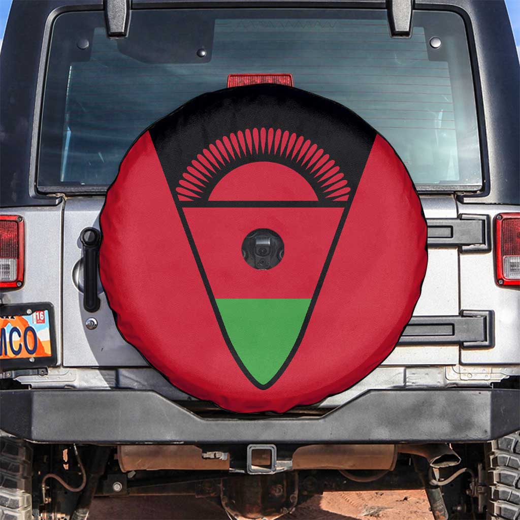 Malawi Flag Spare Tire Cover Colors Blended with National Emblem - Symbolic Design