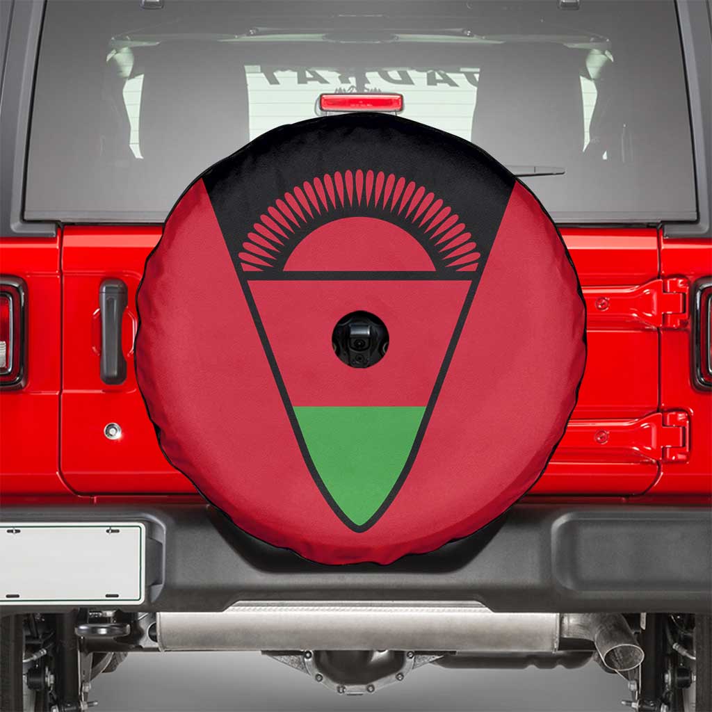 Malawi Flag Spare Tire Cover Colors Blended with National Emblem - Symbolic Design