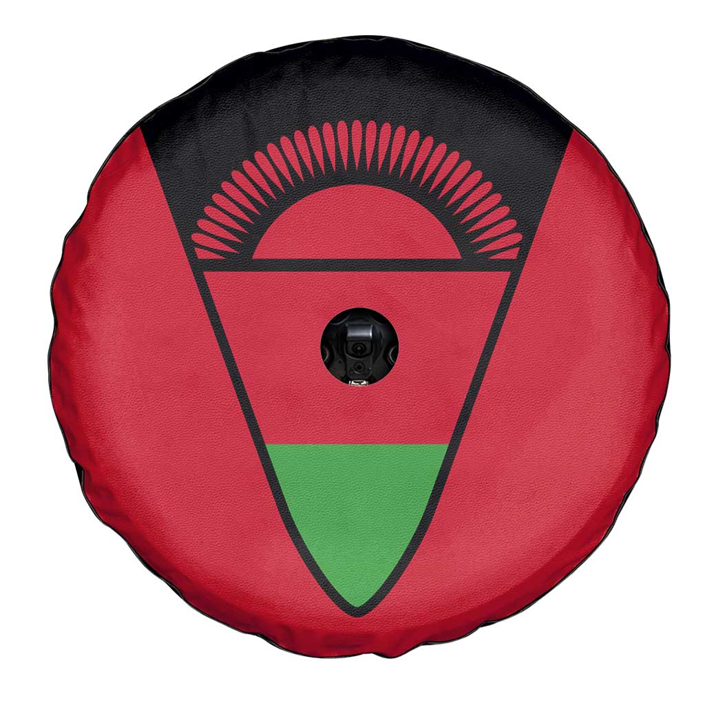 Malawi Flag Spare Tire Cover Colors Blended with National Emblem - Symbolic Design