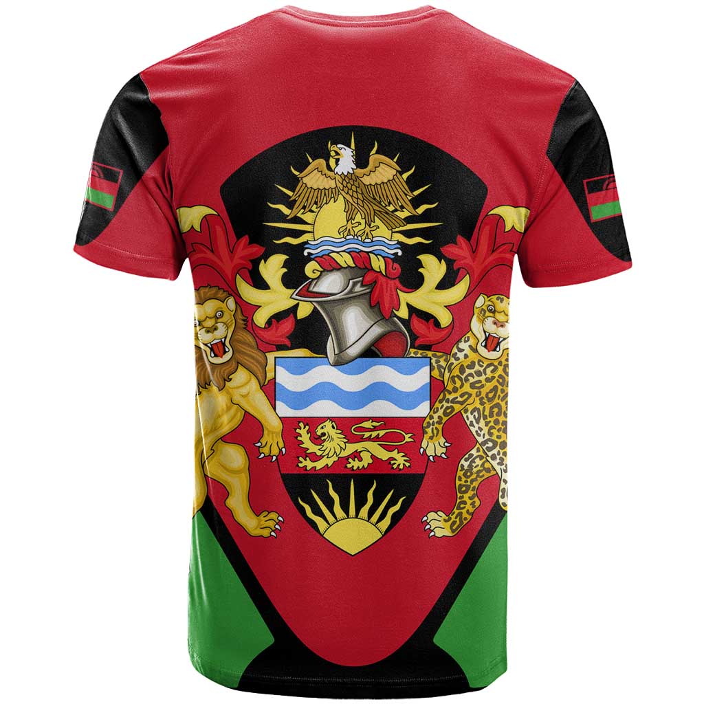 Malawi Flag T Shirt Colors Blended with National Emblem - Symbolic Design