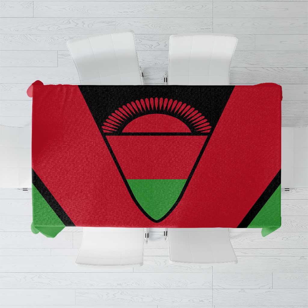 Malawi Flag Tablecloth Colors Blended with National Emblem - Symbolic Design