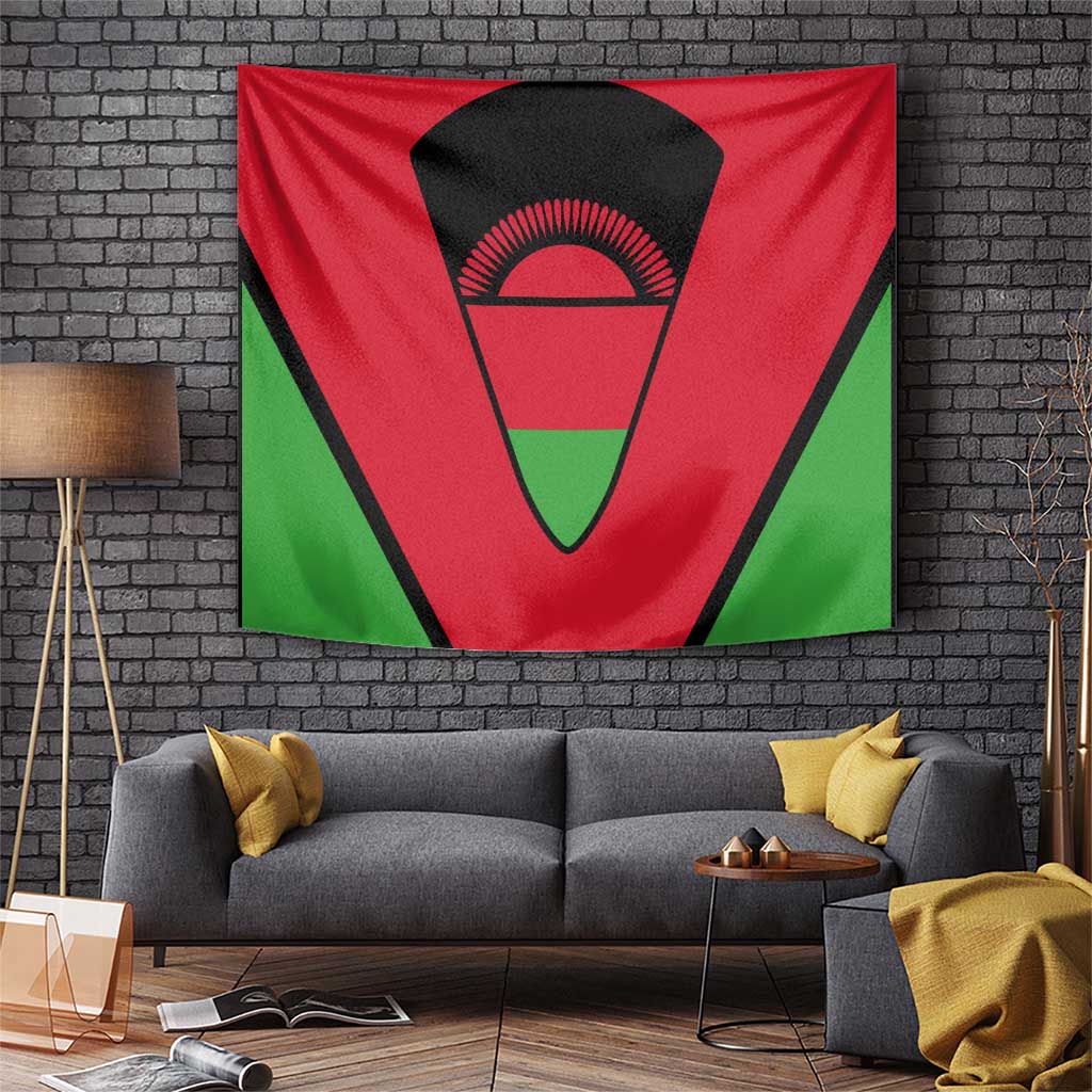 Malawi Flag Tapestry Colors Blended with National Emblem - Symbolic Design