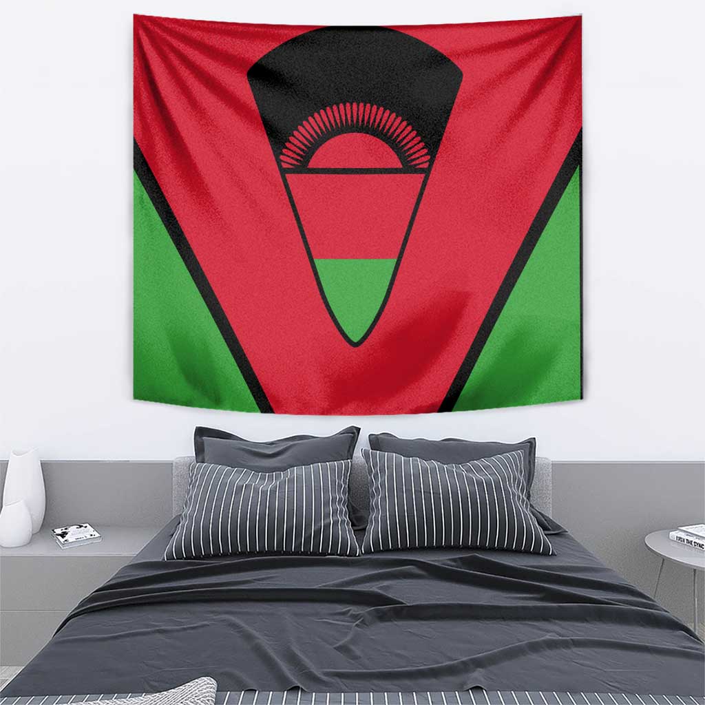 Malawi Flag Tapestry Colors Blended with National Emblem - Symbolic Design