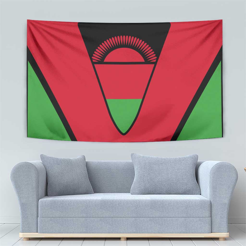 Malawi Flag Tapestry Colors Blended with National Emblem - Symbolic Design