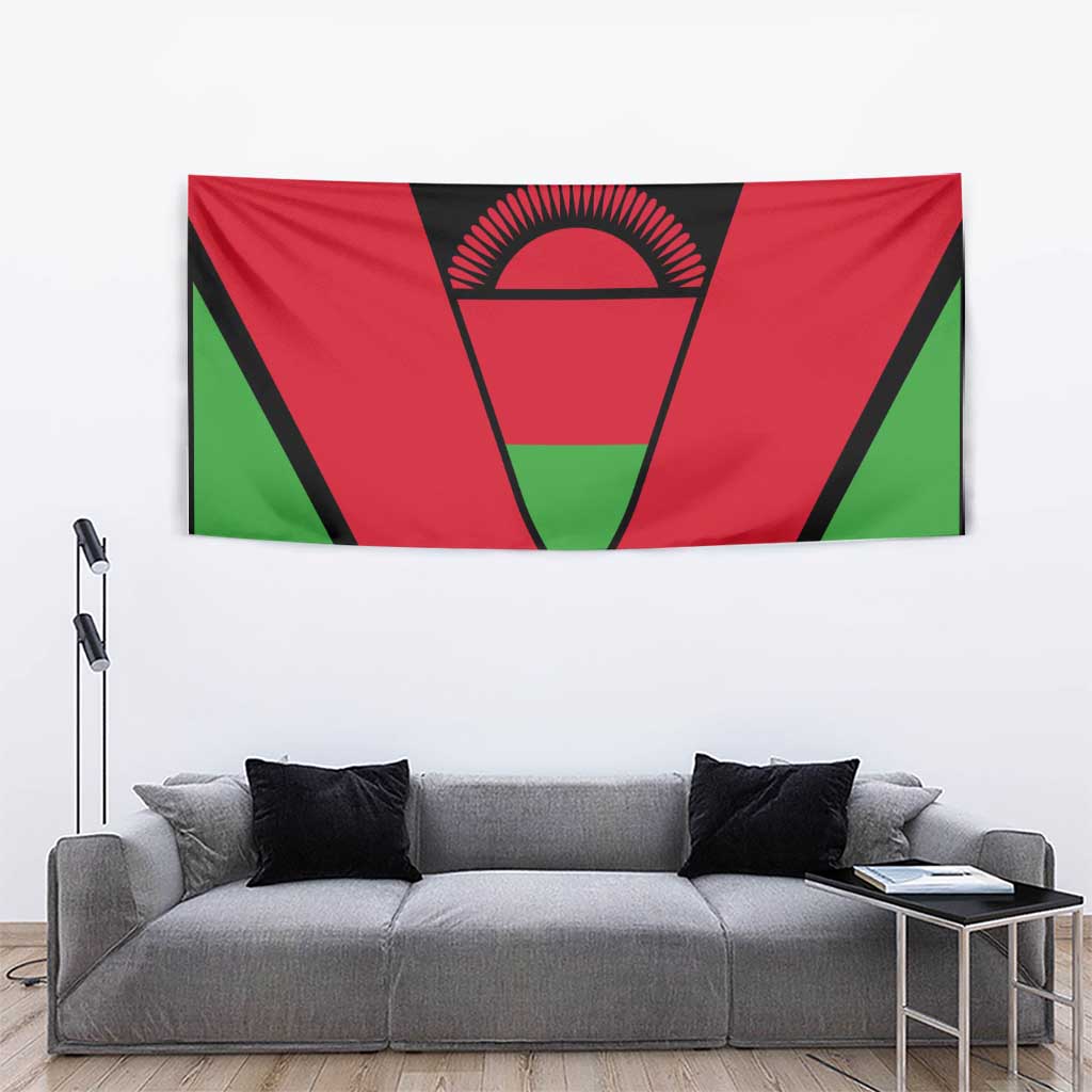 Malawi Flag Tapestry Colors Blended with National Emblem - Symbolic Design