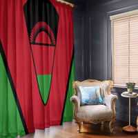 Malawi Flag Window Curtain Colors Blended with National Emblem - Symbolic Design