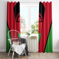 Malawi Flag Window Curtain Colors Blended with National Emblem - Symbolic Design