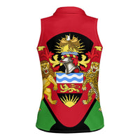 Malawi Flag Women Sleeveless Polo Shirt Colors Blended with National Emblem - Symbolic Design