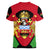 Malawi Flag Women V-Neck T-Shirt Colors Blended with National Emblem - Symbolic Design