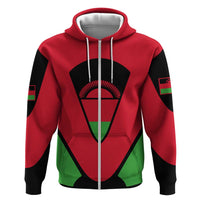 Malawi Flag Zip Hoodie Colors Blended with National Emblem - Symbolic Design