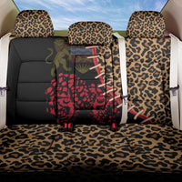 Malawi Back Car Seat Cover Coat of Arms & Leopard Print - Unique Motif Fusion