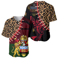 Malawi Baseball Jersey Coat of Arms & Leopard Print - Unique Motif Fusion