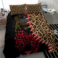 Malawi Bedding Set Coat of Arms & Leopard Print - Unique Motif Fusion
