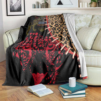 Malawi Blanket Coat of Arms & Leopard Print - Unique Motif Fusion