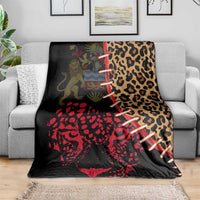 Malawi Blanket Coat of Arms & Leopard Print - Unique Motif Fusion