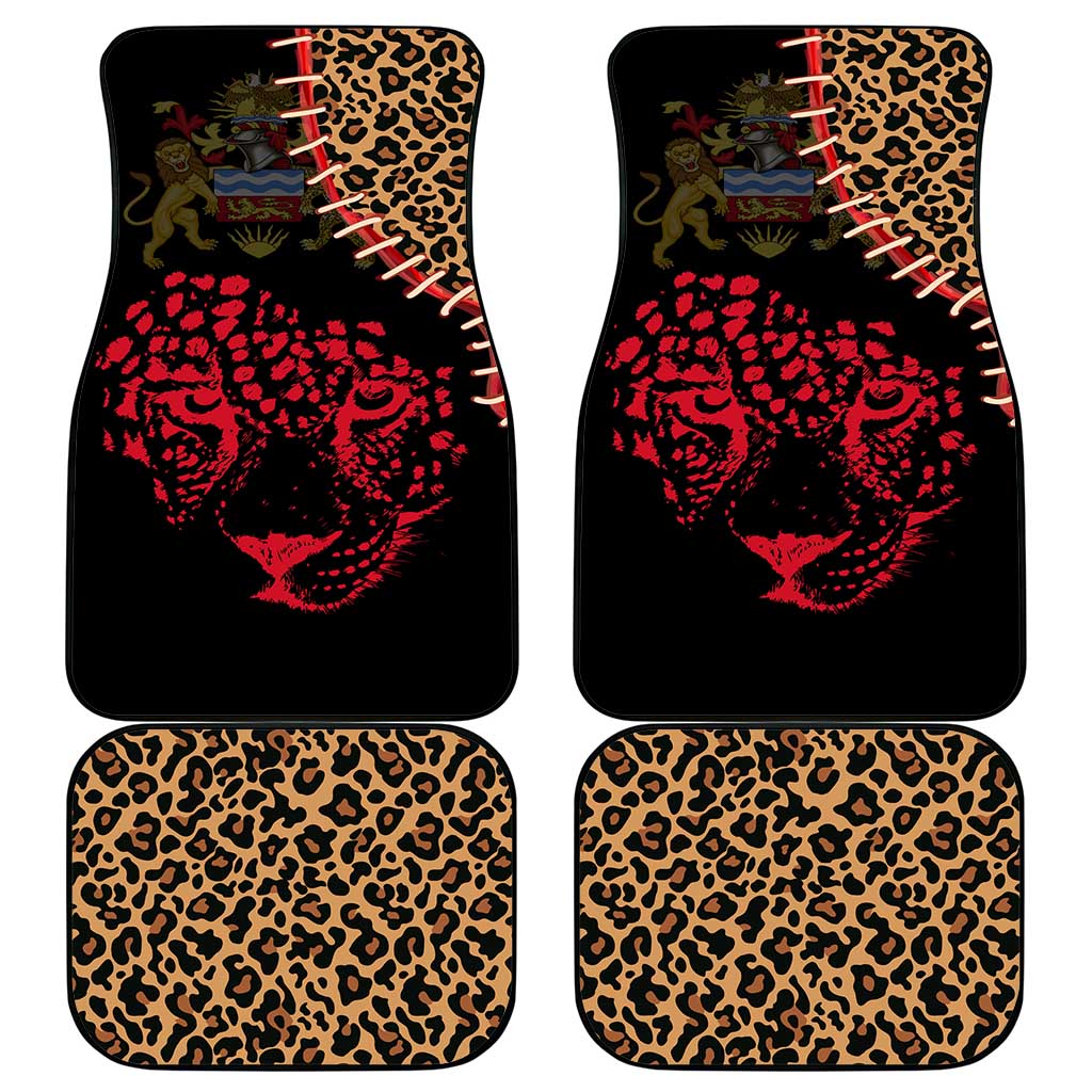 Malawi Car Mats Coat of Arms & Leopard Print - Unique Motif Fusion