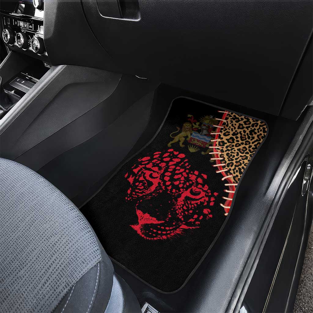 Malawi Car Mats Coat of Arms & Leopard Print - Unique Motif Fusion