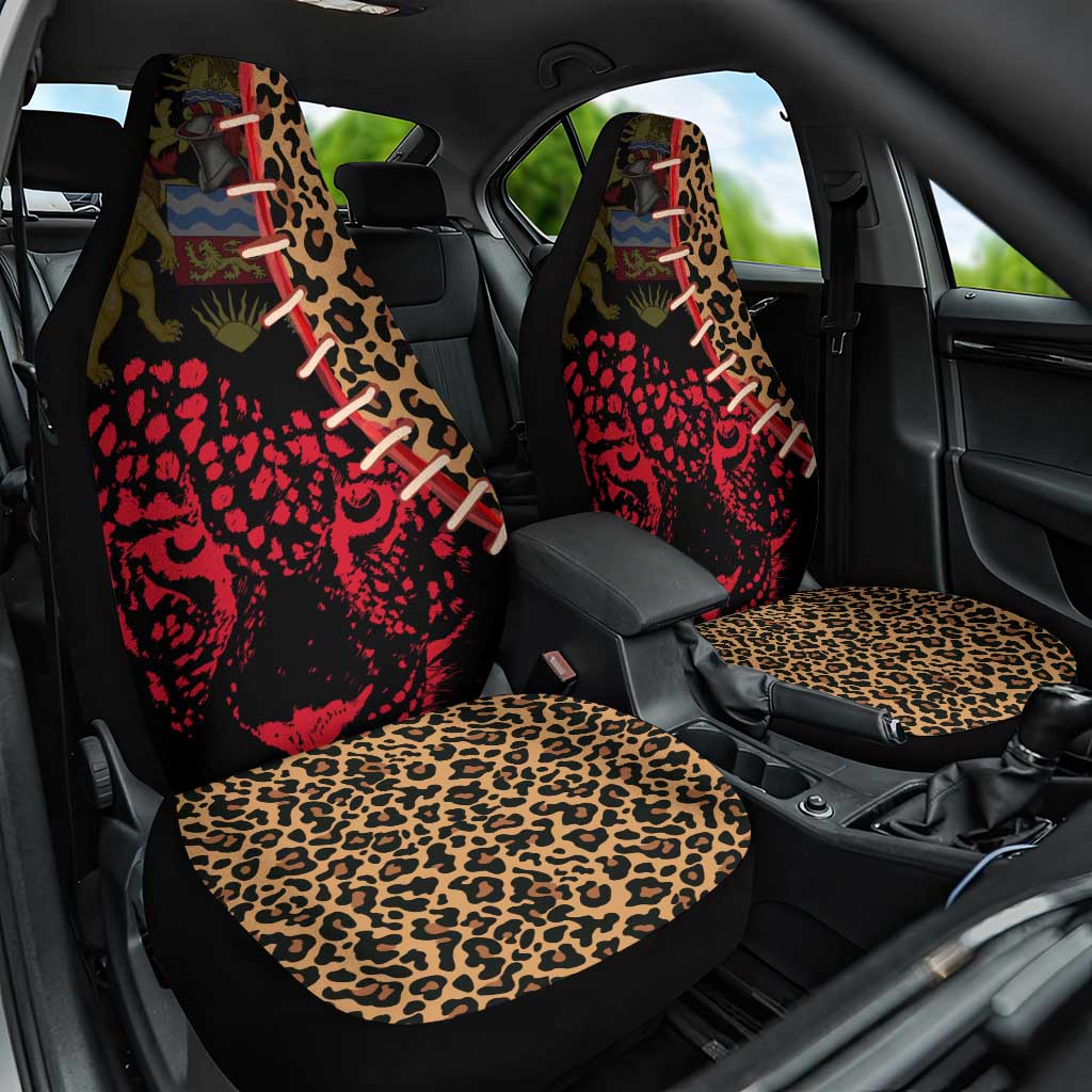 Malawi Car Seat Cover Coat of Arms & Leopard Print - Unique Motif Fusion