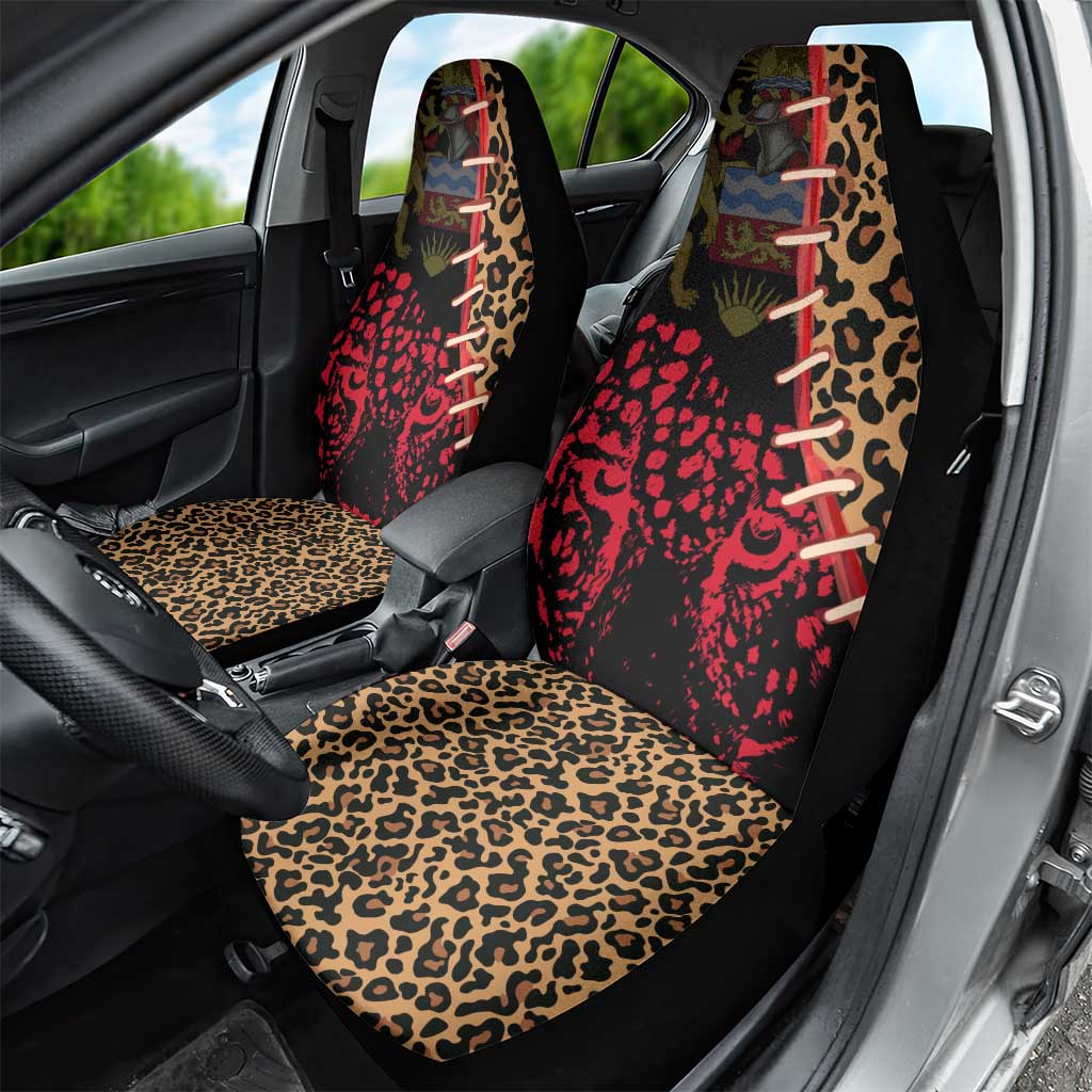Malawi Car Seat Cover Coat of Arms & Leopard Print - Unique Motif Fusion