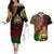 Malawi Couples Matching Off The Shoulder Long Sleeve Dress and Hawaiian Shirt Coat of Arms & Leopard Print - Unique Motif Fusion