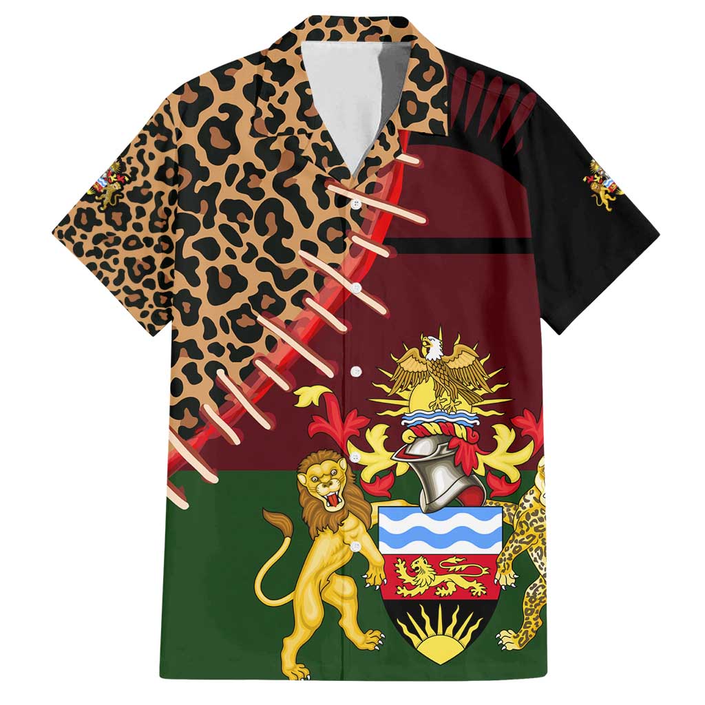 Malawi Family Matching Long Sleeve Bodycon Dress and Hawaiian Shirt Coat of Arms & Leopard Print - Unique Motif Fusion
