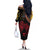Malawi Family Matching Off The Shoulder Long Sleeve Dress and Hawaiian Shirt Coat of Arms & Leopard Print - Unique Motif Fusion
