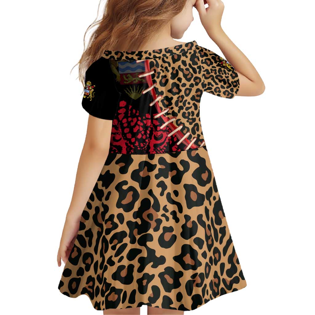 Malawi Family Matching Off Shoulder Short Dress and Hawaiian Shirt Coat of Arms & Leopard Print - Unique Motif Fusion