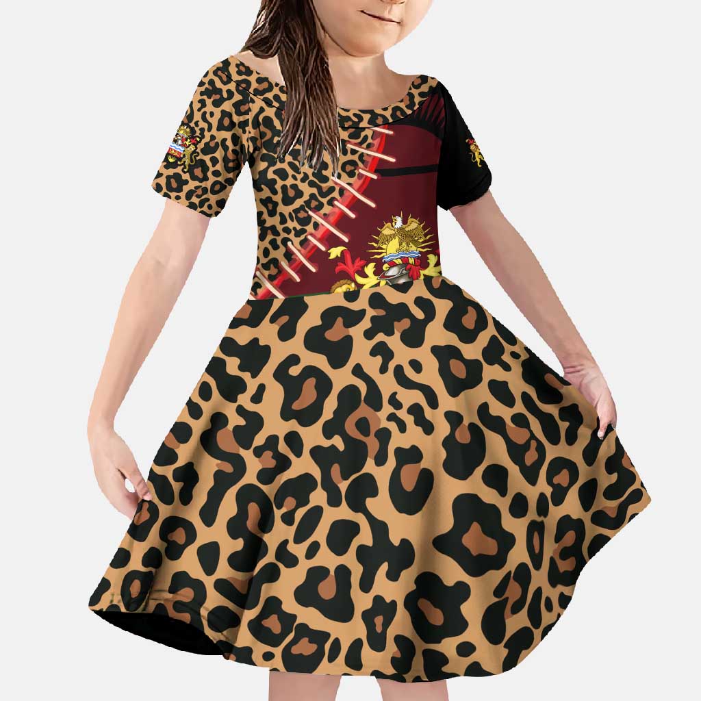 Malawi Family Matching Summer Maxi Dress and Hawaiian Shirt Coat of Arms & Leopard Print - Unique Motif Fusion