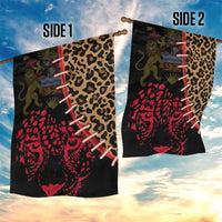 Malawi Garden Flag Coat of Arms & Leopard Print - Unique Motif Fusion