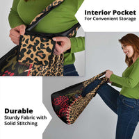 Malawi Grocery Bag Coat of Arms & Leopard Print - Unique Motif Fusion