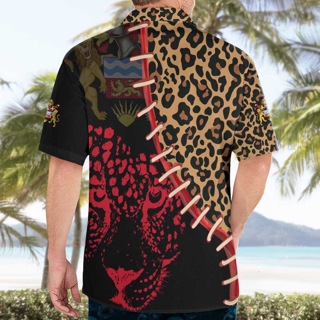 Malawi Hawaiian Shirt Coat of Arms & Leopard Print - Unique Motif Fusion