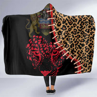 Malawi Hooded Blanket Coat of Arms & Leopard Print - Unique Motif Fusion