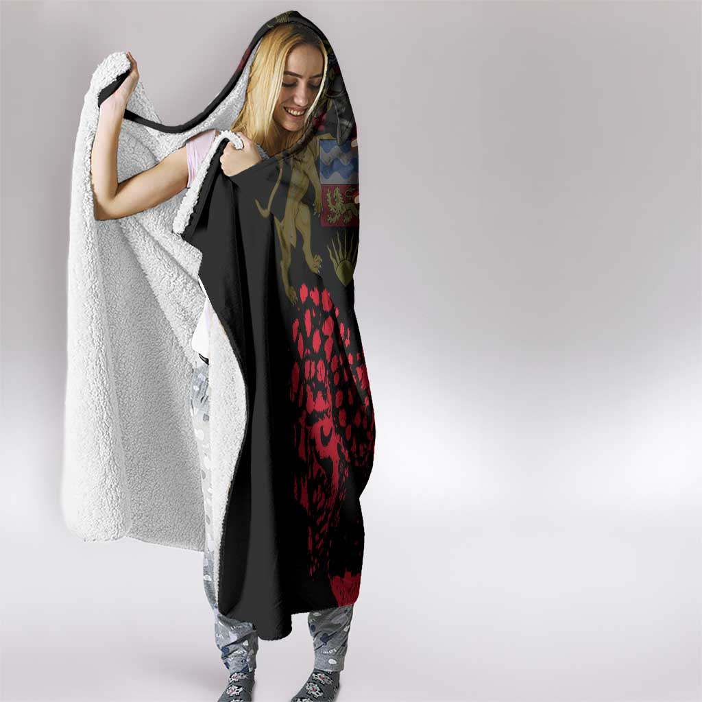 Malawi Hooded Blanket Coat of Arms & Leopard Print - Unique Motif Fusion