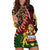 Malawi Hoodie Dress Coat of Arms & Leopard Print - Unique Motif Fusion