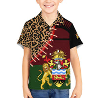 Malawi Kid Hawaiian Shirt Coat of Arms & Leopard Print - Unique Motif Fusion