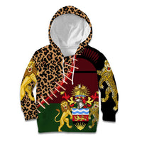 Malawi Kid Hoodie Coat of Arms & Leopard Print - Unique Motif Fusion