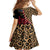 Malawi Kid Short Sleeve Dress Coat of Arms & Leopard Print - Unique Motif Fusion