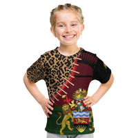 Malawi Kid T Shirt Coat of Arms & Leopard Print - Unique Motif Fusion