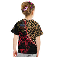 Malawi Kid T Shirt Coat of Arms & Leopard Print - Unique Motif Fusion
