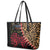 Malawi Leather Tote Bag Coat of Arms & Leopard Print - Unique Motif Fusion