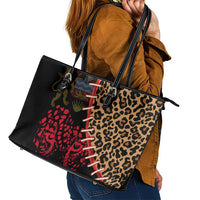 Malawi Leather Tote Bag Coat of Arms & Leopard Print - Unique Motif Fusion