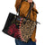 Malawi Leather Tote Bag Coat of Arms & Leopard Print - Unique Motif Fusion